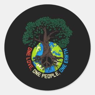 Pegatina Redonda Amor del árbol de la paz - Protección ambiental Ti