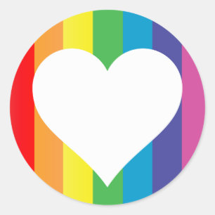 Pegatina Redonda amor del arco iris: