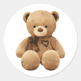 Pegatina Redonda Amor del oso
