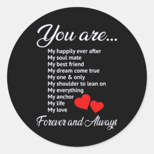 Pegatina Redonda Amor El día de San Valentín Parejas Corazón Divert