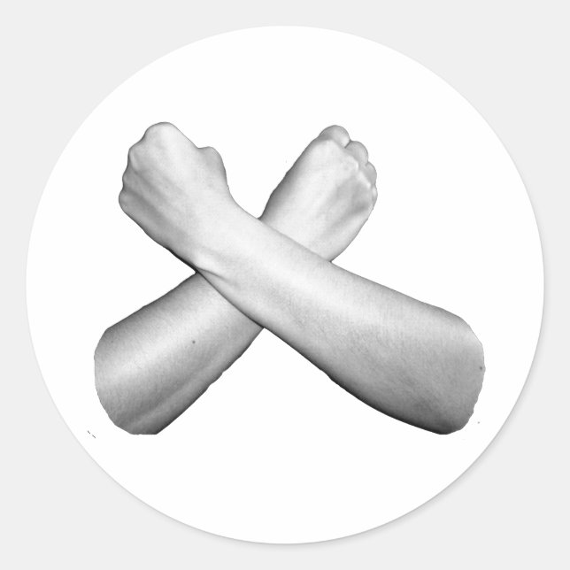 Pegatina Redonda Amor en ASL (Anverso)