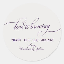 Pegatina Redonda Amor en ebullición Burbujas góticas de cerveza de 