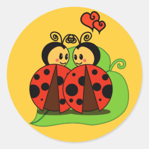 Pegatina Redonda Amor en la primera vista