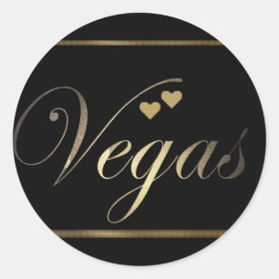 Pegatina Redonda Amor en Las Vegas