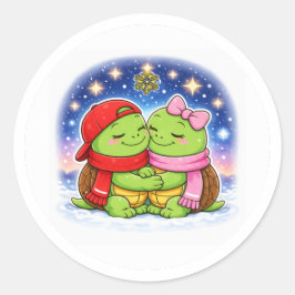 Pegatina Redonda Amor en Nochebuena