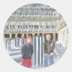 PEGATINA REDONDA AMOR EN PARÍS