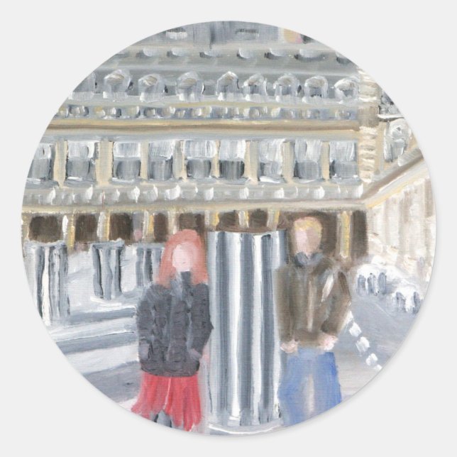 PEGATINA REDONDA AMOR EN PARÍS (Anverso)