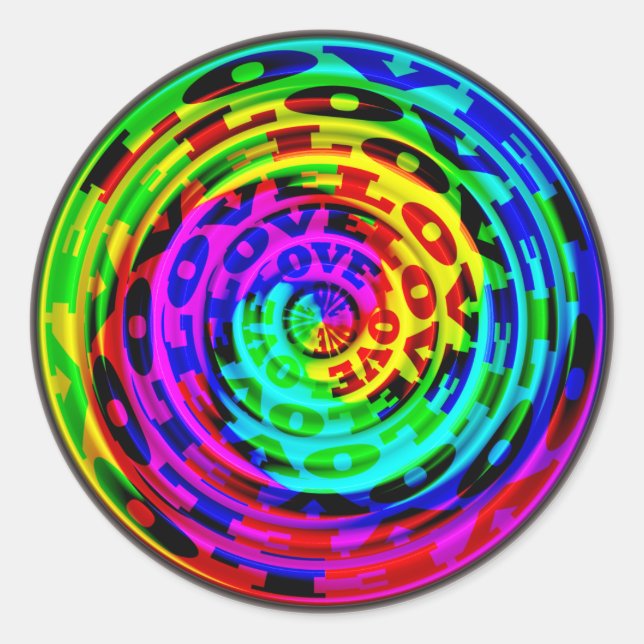 Pegatina Redonda Amor en una lata de pintura (Anverso)