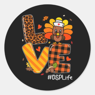 Pegatina Redonda Amor Enfermera Vida Caída Enfermera Turquía Acción