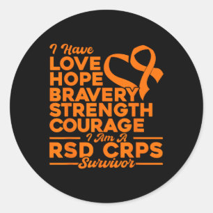 Pegatina Redonda Amor Esperanza Fuerza Valor Rsd Crps Conciencia