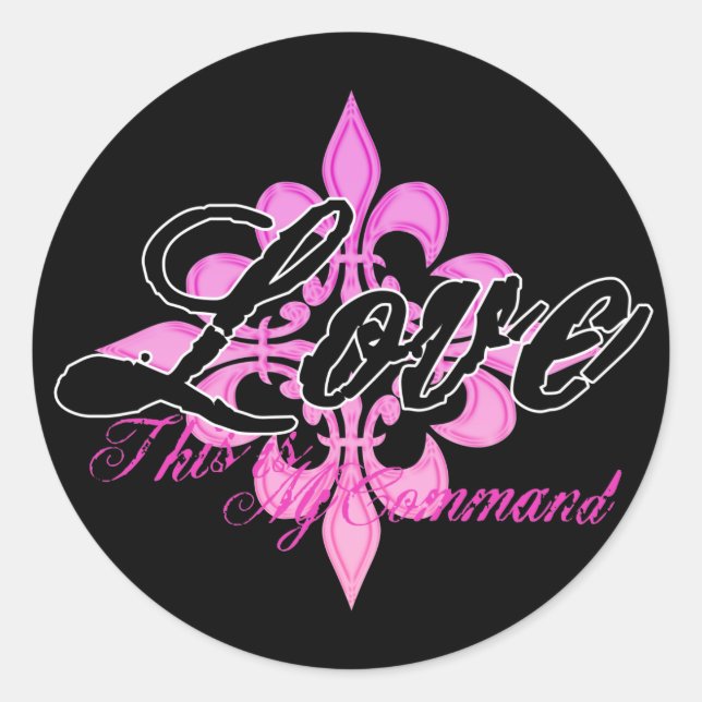 Pegatina Redonda Amor- Este es mi comando (Anverso)