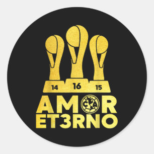 Pegatina Redonda Amor Et3rno America Tricampeon