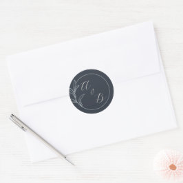 Pegatina Redonda Amor eterno | Azul profundo | Invitación de boda