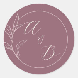Pegatina Redonda Amor eterno | Deep Mauve | Invitación de boda
