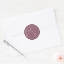 Pegatina Redonda Amor eterno | Deep Mauve | Invitación de boda