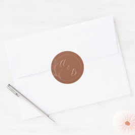 Pegatina Redonda Amor eterno | Terracota | Invitación de boda