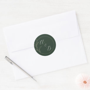 Pegatina Redonda Amor eterno   Verde oscuro   Invitación de boda
