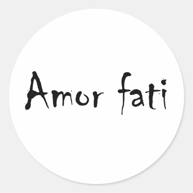 Pegatina Redonda Amor fati (Anverso)