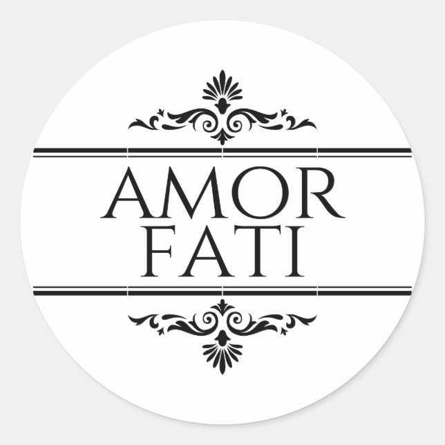 Pegatina Redonda Amor Fati (Anverso)