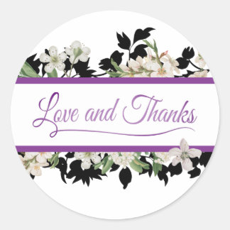 Pegatina Redonda Amor floral y gracias
