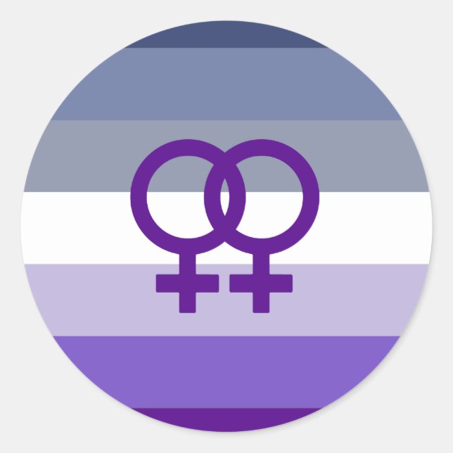 Pegatina Redonda Amor Lésbico Butch Orgullo WLW (Anverso)