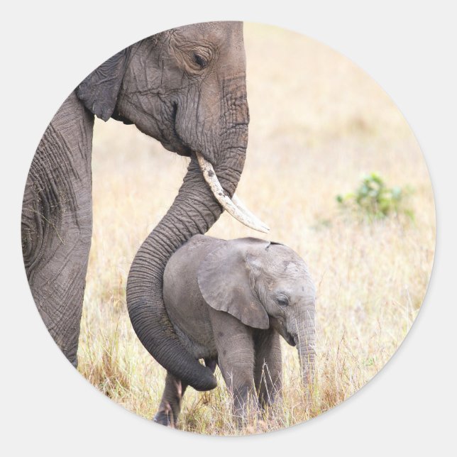 Pegatina Redonda Amor maternal (Anverso)