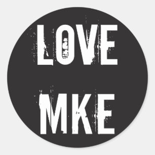 Pegatina Redonda AMOR MILWAUKEE - amor MKE