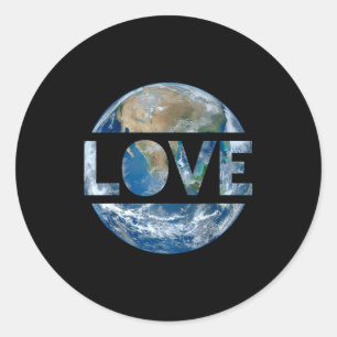 Pegatina Redonda Amor mundo día de la tierra 2026 animal ambiental
