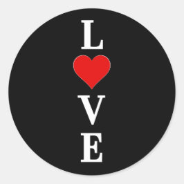 Pegatina Redonda AMOR negro Tredny moderno negro y blanco