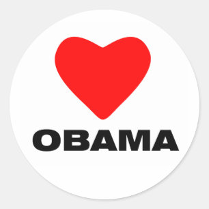 Pegatina Redonda Amor Obama
