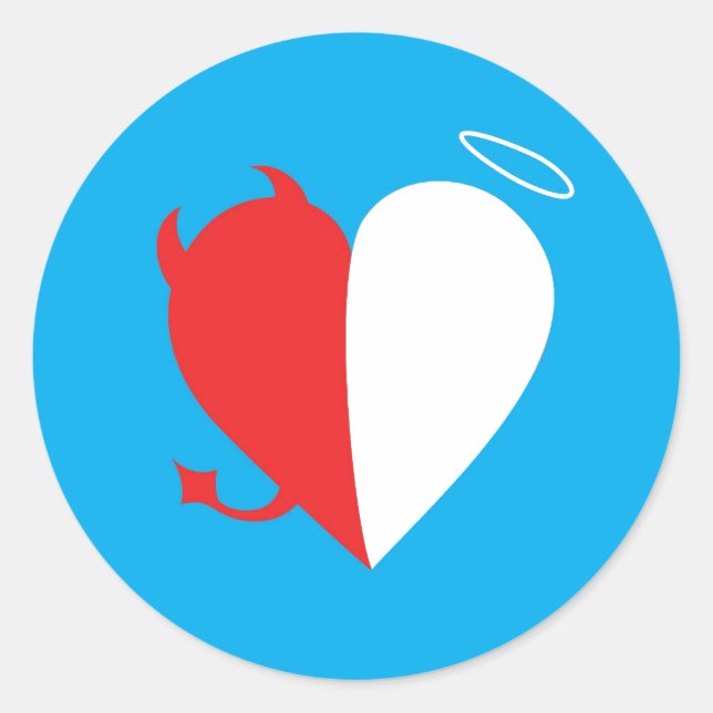 Pegatina Redonda Amor / Odio (Anverso)