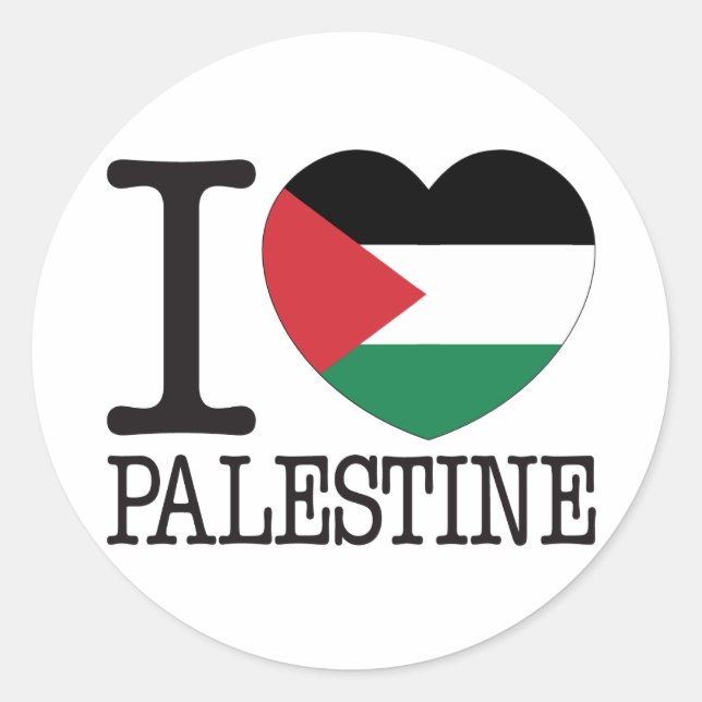 Pegatina Redonda Amor palestino v2 (Anverso)