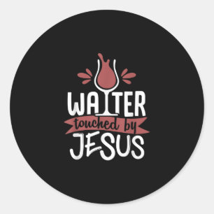 Pegatina Redonda Amor por Dios   Agua Tocada Por Jesús Navidades Vi
