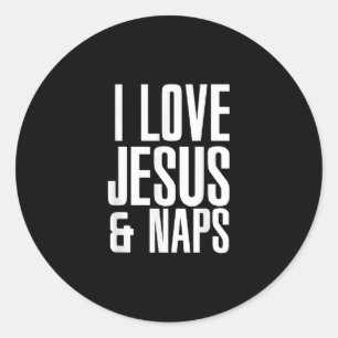 Pegatina Redonda Amor por Dios   Amo A Jesús Y A Los Cristianos Nap