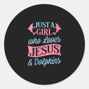 Pegatina Redonda Amor por Dios   Sólo un Chica que ama a Jesús y de