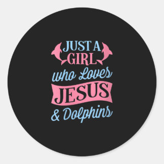 Pegatina Redonda Amor por Dios | Sólo un Chica que ama a Jesús y de