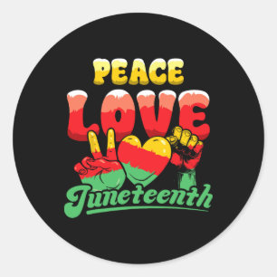 Pegatina Redonda Amor por la paz Junetdecio Afro-Negro afroamerican