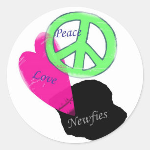Pegatina Redonda Amor por la paz y noticias