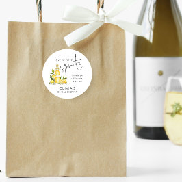 Pegatina Redonda Amor por primera ducha de novia en Spritz Gracias