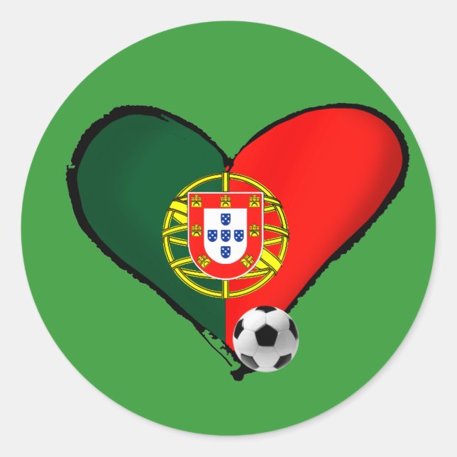 Pegatina Redonda Amor, Portugal e Futebol - ¿O que mais vôce quer? (Anverso)