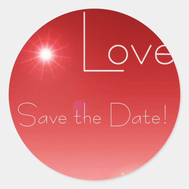 Pegatina Redonda Amor rojo caliente (Anverso)