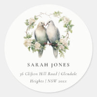 Amor romántico lindo Aves de guirnalda botánica