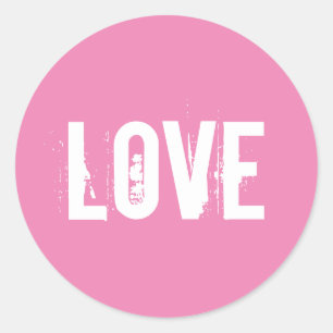 Pegatina Redonda Amor rosado