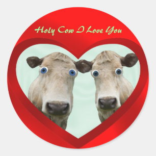 PEGATINA REDONDA AMOR SANTO YOU-STICKER DE LA VACA I