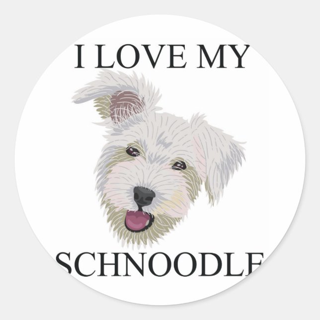 Pegatina Redonda ¡Amor SCHNOODLE! (Anverso)