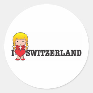 Pegatina Redonda Amor Suiza