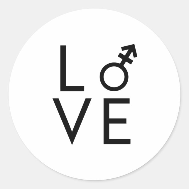 Pegatina Redonda Amor Trans (Anverso)
