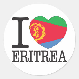 Pegatina Redonda Amor v2 de Eritrea
