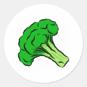 Pegatina Redonda Amor verde de las verduras del arte del dibujo del