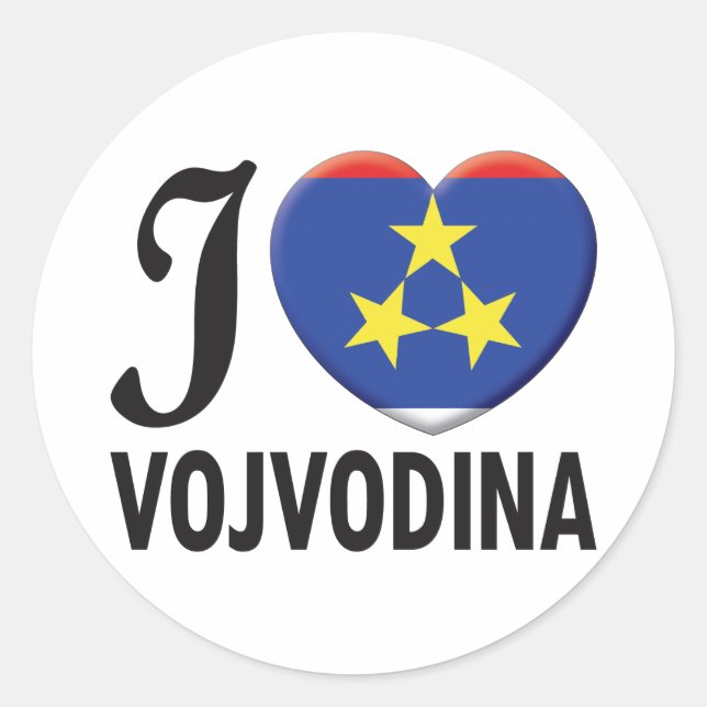 Pegatina Redonda Amor Vojvodina (Anverso)
